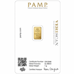 Alternative view of 1 Gram PAMP Fortuna Veriscan Gold Bar