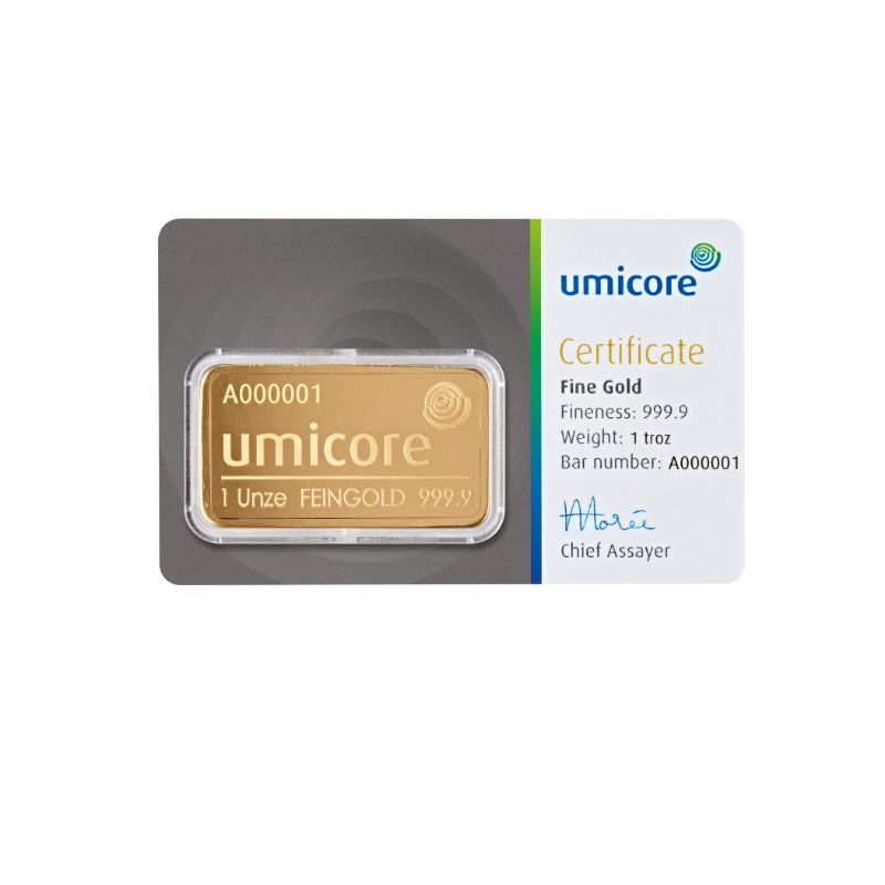 1oz Umicore Gold Bar 1 ounce