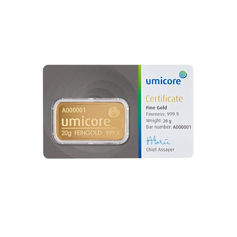 20 Gram Umicore Gold Bar 20g Umicore