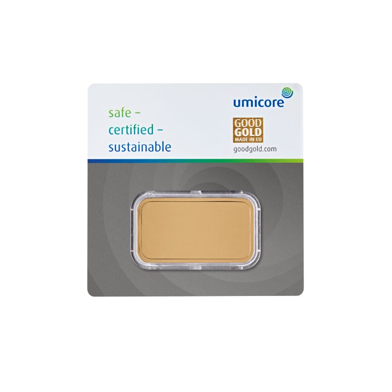 100 Gram Umicore Gold Bar Reverse 100g