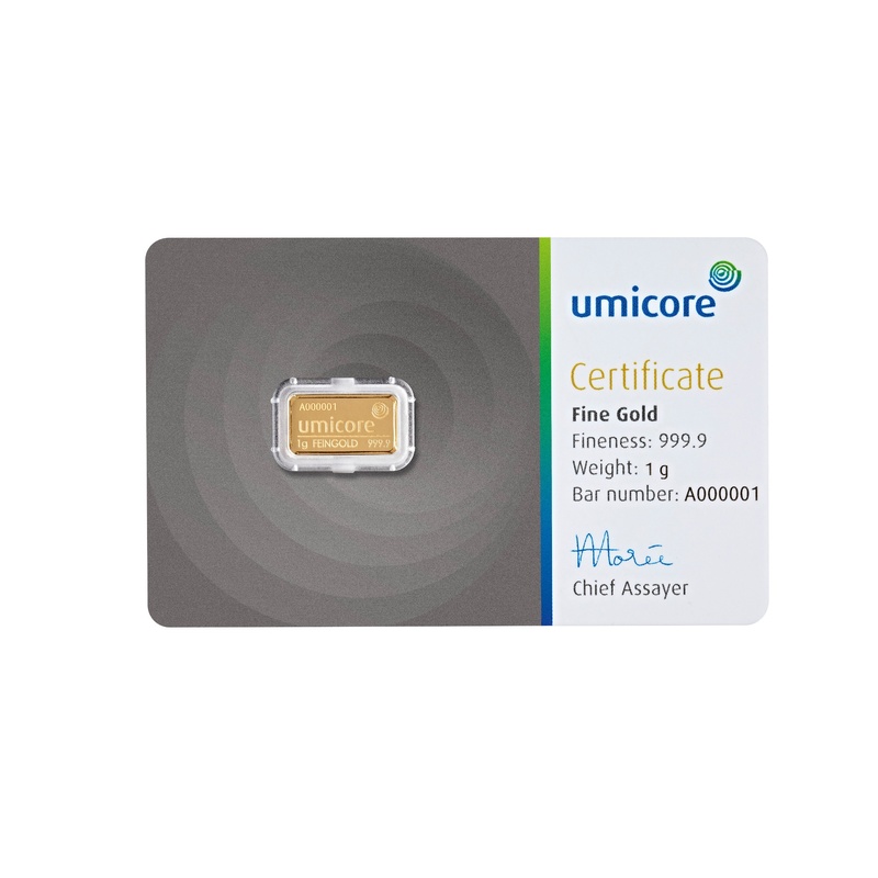 1 Gram Umicore Gold Bar