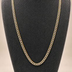 9ct Duo Tone Curb Chain 18 inch Mens Chain